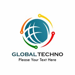 Global techno logo template illustration