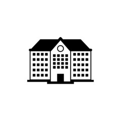 School building icon design template vector isolated illustration