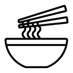 noodles vector Line Icon. Simple Creative vector Line Icon