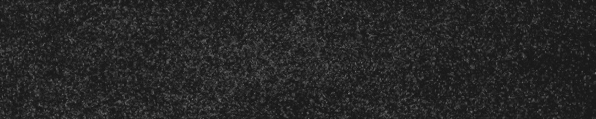 Obraz premium Black And White Halftone Dotted Backdrop. Monochrome Pop Art Style Background. Silver Explosion Of Confetti. Wide Horizontal Long Banner. Vector Illustration, Eps 10. 