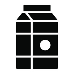 milk box vector glyph Icon. Simple Creative vector Line Icon