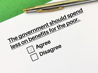 Questionnaire about social inequality