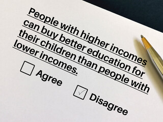 Questionnaire about social inequality