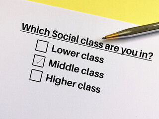 Obraz premium Questionnaire about social inequality