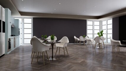 office pantry area 3d render interior design
