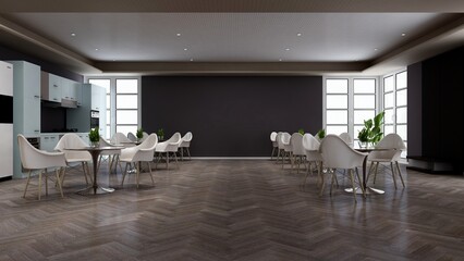 office pantry area 3d render interior design