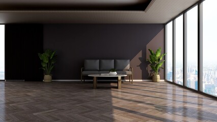 modern office lobby waiting room for company logo mockup