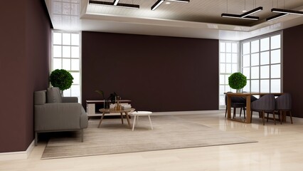 luxury restaurant bar cafe 3d design interior for wall mockup