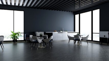 office pantry area 3d render interior design