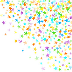 Rainbow Festive Confetti. Carnival Star Falling.