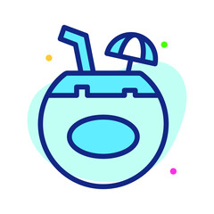 coconut drink vector Line Icon. Simple Creative vector Line Icon