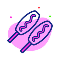 drum stick vector Line Icon. Simple Creative vector Line Icon