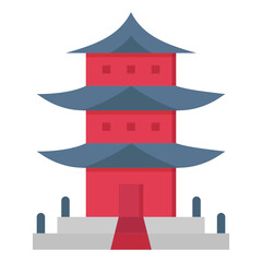 pagoda flat icon