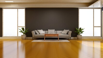 office wooden lobby waiting room for company wall logo mockup