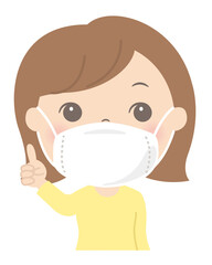 マスク着用の女性（若い女性）