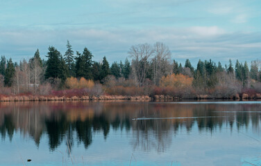 Fall view nice scene  Lake view Quiet nice Fall 