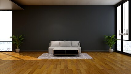 office wooden lobby waiting room for company wall logo mockup