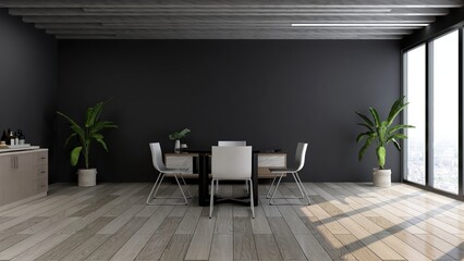 modern office meeting room for company wall logo mockup