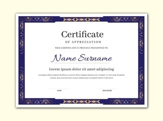 Print ready blue color download A4 Size Certificate Border and Frame Design