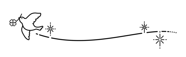 シンプルで可愛い小鳥のフレーム素材（モノクロ線画） © tukinoto