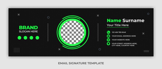 Minimalist email signature template design or email footer and personal social media cover