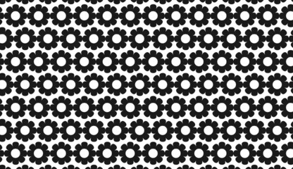 Seamless pattern. Sunflower motif in black and white. Simple pattern design