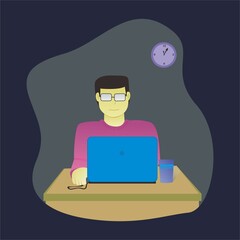 illustration vector stock flat design bussines and work theme,suitable fo business visual content,etc