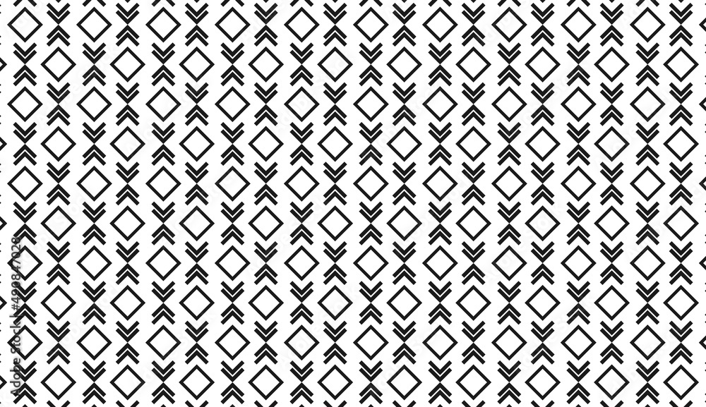 Poster seamless pattern. black and white rhombus and chevron motif. simple pattern design