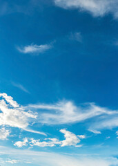 Colorful vertical sky with cloud on a sunny day.