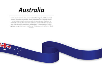 Waving ribbon or banner with flag of Australia © magr80