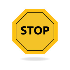 warning sign stop isolated, vector illustration