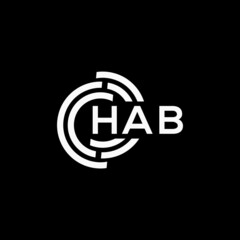 HAB letter logo design on black background. HAB creative initials letter logo concept. HAB letter design.