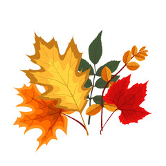 Autumn Falling Leaves Icon Isolated on White Background. Illustration