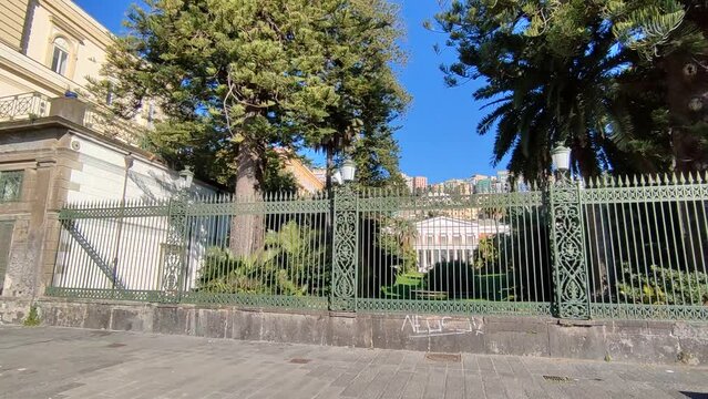 Napoli - Panoramica di Villa Pignatelli da Riviera di Chiaia