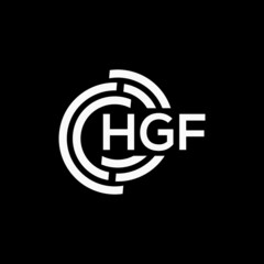 HGF letter logo design on black background. HGF creative initials letter logo concept. HGF letter design.