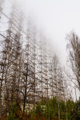 Fototapeta na wymiar Radar System Duga at the Chernobyl Exclusion Zone, Ukraine. Abandoned soviet antenna complex