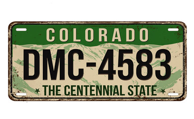 An imitation of vintage Colorado license plate