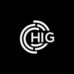 Obraz premium HIG letter logo design on black background. HIG creative initials letter logo concept. HIG letter design.