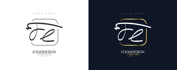 Initial F and L Logo Design with Elegant and Minimalist Handwriting Style. FL Signature Logo or Symbol for Wedding, Fashion, Jewelry, Boutique, and Business Identity