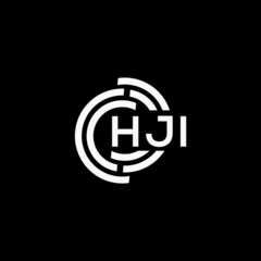 HJI letter logo design on black background. HJI creative initials letter logo concept. HJI letter design.