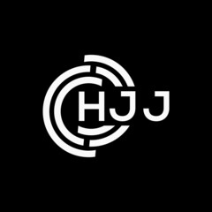 HJJ letter logo design on black background. HJJ creative initials letter logo concept. HJJ letter design.