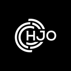 Obraz premium HJO letter logo design on black background. HJO creative initials letter logo concept. HJO letter design.