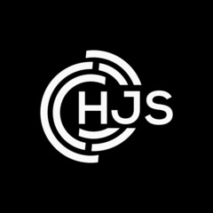 HJS letter logo design on black background. HJS creative initials letter logo concept. HJS letter design.