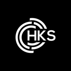 HKS letter logo design on black background. HKS creative initials letter logo concept. HKS letter design.