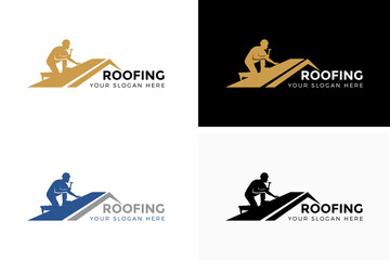 roofing house logo design vector illustration © SUGIYARTO