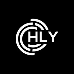HLY letter logo design on black background. HLY creative initials letter logo concept. HLY letter design.