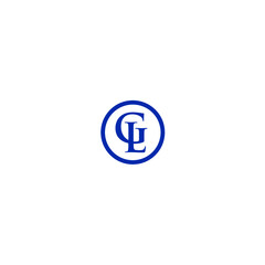 gl g l initial logo vector blue font