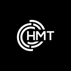 Obraz premium HMT letter logo design on black background. HMT creative initials letter logo concept. HMT letter design.