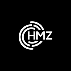 HMZ letter logo design on black background. HMZ creative initials letter logo concept. HMZ letter design.