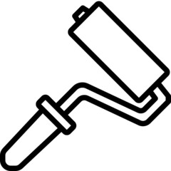paint roller line icon